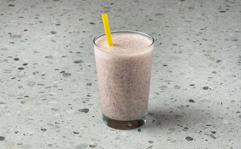 Mark Almond: Almond milk, banana, strawberry, dark chocolate